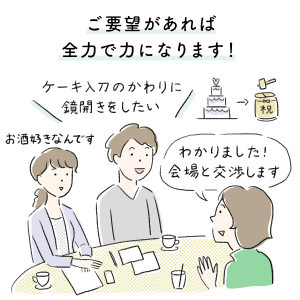 ご要望があれば全力で力になります！